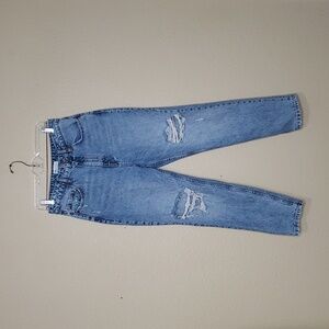 Zara Women's Distressed High Rise Mom Jeans Size 8 US